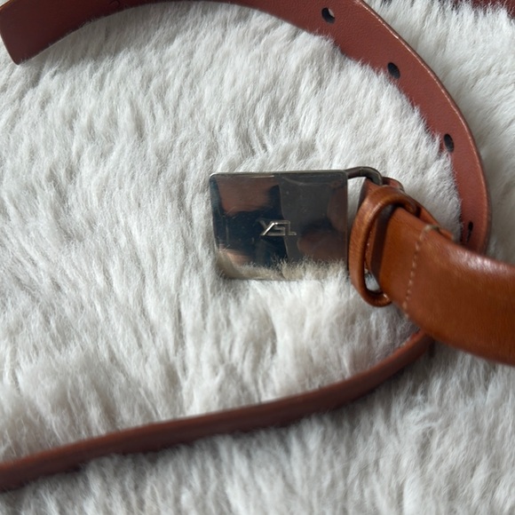 Yves Saint Laurent Brown Silver Belt - Picture 1 of 5